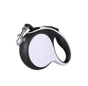 5 Meter White/Black Luxury Fashion Durable User Friendly <b>Retractable</b> <b>Dog</b> <b>Leash</b> LED Light Quick Release Poop Bag 30kg <b>Dog</b> - Product Image 1