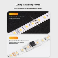 Bande LED COB RVB RVBW RGBCW adressable Dream Color DC5V 12V 24V, éclairage flexible sans soudure pour installation architecturale