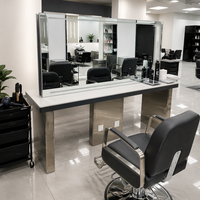 Miroir de salon moderne en acier inoxydable pour studio de coiffure