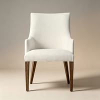 Chaise de salle à manger en bois confortable, dossier haut, siège rembourré, pieds coniques, fauteuil en tissu pour les cafés des écoles/campus
