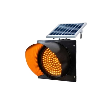 Feux de signalisation clignotants solaires à LED haute visibilité en PC pour travaux routiers et zones dangereuses - Product Image 1