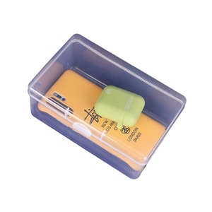 Boîte de rangement transparente pour tampons de coton avec poignée, organisateur de maquillage en plastique à couvercle rabattable pour cosmétiques 1-3L - Product Image 2