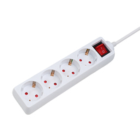 Multiprise française 4 voies avec interrupteur marche/arrêt 16A 250V, rallonge EU, câble en caoutchouc de 6 m, optionnelle pour appareils électroménagers et ordinateurs