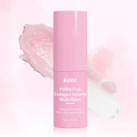 Stick multi-baume volumisant au collagène rose KOEC PDRN, baume hydratant anti-rides pour les lèvres, le visage et le corps
