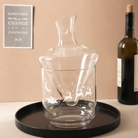Carafe à vin en verre borosilicate de 1000 ml avec seau à glace, imprimée sur mesure pour Noël, pour cadeaux de fin d'année, OEM ODM