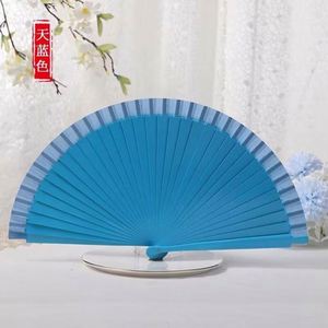 Personalized <b>Large</b> Black Wooden Folding <b>Fan</b> Custom Printed Bamboo Angel/Sport Style Hand Painted Decoration - Product Image 6