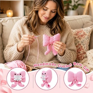 Cadeaux de maman et de papa pour fille, cadeau d'anniversaire pour filles, joli cadeau en crochet rose fait main « <span class=keywords><strong>Je</strong></span> t'aime » pour filles - Product Image 4