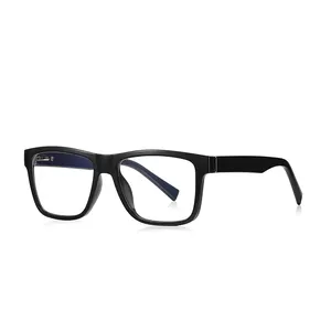 Klassieke Mannen Anti Blauw Licht Bril 2100 Bril Met Optionele Tr90 Zwart Frame Platte Lens Insert Katapult Frame Bril