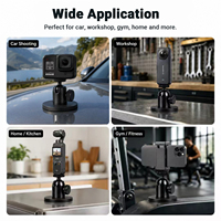 Support magnétique pour caméra GoPro DJI, adaptateur de trépied en aluminium, mini rotule, revêtement en caoutchouc super résistant, aimant néodyme