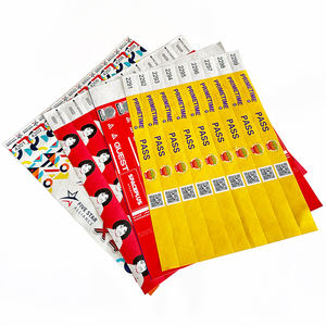 Logo personnalisé passe d'<span class=keywords><strong>admission</strong></span> Tyvek Bracelet imprimable au laser Bracelet d'entrée en papier Bracelet avec code QR - Product Image 2