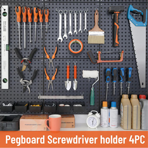 3.7 <b>pegboard</b> Screwdriver Holder Black 4PC Vietnam Origin <b>Hooks</b> & Rails <b>Pegboard</b> Mounted four <b>Hooks</b> Industrial Style 230*40*55mm - Product Image 2