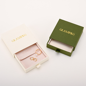 Custom Logo Luxury PU Leather Jewelry Storage <b>Box</b> with Snap Button and Jewelry Pouch for Ring Necklace <b>Earrings</b> Bracelet - Product Image 1
