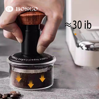 BOSCO BC-6049 - Tamper à café expresso de luxe en bois et aluminium, acier inoxydable 304 - Durable et écologique