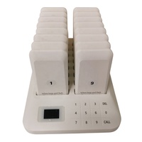 Café Table Serveuse Paging Square Food Beeper 1 Base 16 Buzzers Pas de système d'appel de serveur sans fil vibrant Pager pour Restaurant