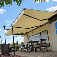 Auvent rétractable à bras pliable double face en alliage d'aluminium de luxe, pare-soleil extérieur autoportant