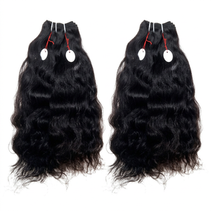 Extensión de cabello humano 100% natural, cabello indio remy virgen a granel, tejido de la india - Product Image 1