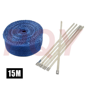Cinturón de aislamiento del colector de escape de 15M con 4 aros de acero, ajuste universal para tubos de escape de automóviles, protección contra el calor - Product Image 1