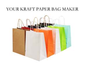 Sac en papier kraft de conception populaire pour le shopping, sacs en papier à poignée plate - Product Image 6