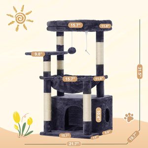 ต้นไม้สำหรับแมวพร้อมคอนโดแมวและที่ลับเล็บ - Product Image 4