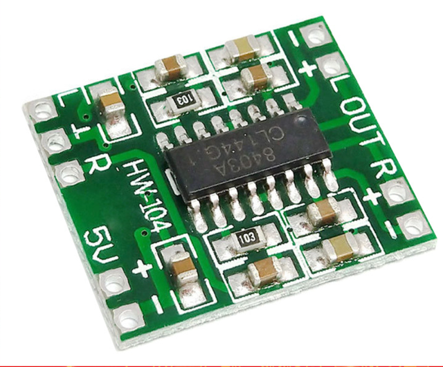 Ultra-small Digital Amplifier Board Module 2*3W Class D PAM8403 High Efficiency 2.5~5V USB Power Supply
