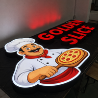 Lettres en relief LED 3D personnalisées pour restaurant, éclairées par l'avant, en alliage d'aluminium, pour la décoration de magasin