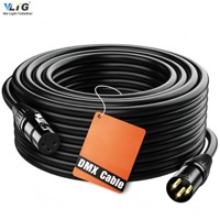Lot de 2 câbles DMX512 de 50 pieds à 5 broches, 3 conducteurs, XLR mâle vers femelle, pour contrôleur d'éclairage de scène