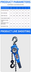 Alat Pengangkat Berat 1000kg HSH 9Ton Manual <span class=keywords><strong>Lever</strong></span> Chain Block <span class=keywords><strong>Hoist</strong></span> - Product Image 2