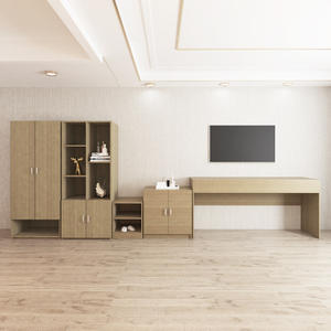 ชุดเครื่องนอนในโรงแรมแบบเดี่ยวหรือสองขนาดชุดตู้เสื้อผ้าขาตั้งทีวีกรอบไม้เฟอร์นิเจอร์ห้องโรงแรมแบบเต็มรูปแบบ - Product Image 3