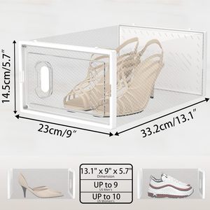Boîtes à chaussures empilables transparentes avec porte magnétique, pour chaussures, baskets, cosmétiques, rangement portable, voyage - Product Image 5