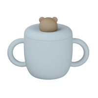 Ensemble de vaisselle pour enfants en silicone de qualité alimentaire sans BPA, avec assiette compartimentée motif ours de dessin animé pour les enfants de 3 ans, vente en gros OEM