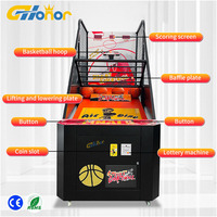 Machine de jeu de balle à pièces Machine de retour de tir de basket-ball Machine de jeu d'arcade de basket-ball