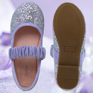 Mejor precio Purple <span class=keywords><strong>World</strong></span> Ventas al por mayor Glitter Moda lindo arco plano pequeño niño caminar zapatos - Product Image 5
