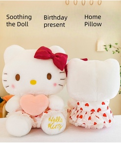 Peluche Super Morbidi Serie Hello KT, Bambole Gatto KT con Gonne, Cuscini da Letto, Imbottitura in Cotone PP, Ottimi Regali per Ragazze - Product Image 2