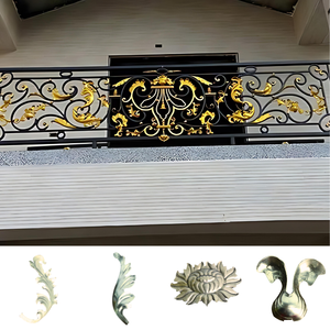 Rampe de balcon décorative en métal, balustrades extérieures en fer forgé pour balcon, durables, résistantes à la rouille, design élégant et de qualité - Product Image 3