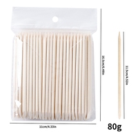 Bâtonnets à ongles en bois d'oranger écologiques à double extrémité, personnalisés, 100 pièces/sac, pour manucure et repousse-cuticules, pour salon de manucure