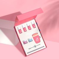 Ensemble d'ongles rose personnalisé pour filles Boîte en carton magnétique Cosmétiques exquis Emballage de soins de la peau Éponge de stratification mate