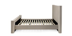 Cama Doble Tapizada <span class=keywords><strong>Zeni</strong></span> 160x200 con Base de Láminas y Espacio de Almacenamiento, Terciopelo, Beige Claro - Product Image 6