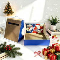 Cadeau de Noël pour chats, griffoir multifonctionnel en carton, lit pour chat et griffoir avec jouet à bille en métal pour chats d'intérieur