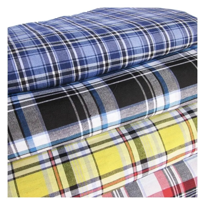New Arrival Designed Polyester Cotton Yarn Dyed Plaid Tweed Fabric for Women Winter Cloth
