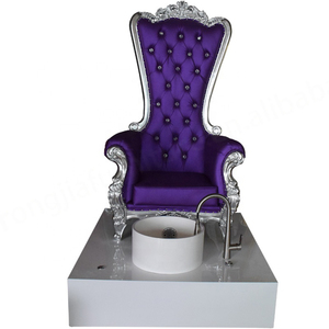 เก้าอี้และชามทำจากไม้สำหรับร้านเสริมสวยและสปาเท้าสำหรับผู้ใหญ่เก้าอี้ทำเล็บเท้าขนาดคิงไซส์สีขาวทองหรูหรา - Product Image 5