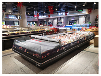 Vitrine Réfrigérée Commerciale Double Face Personnalisée Grande Capacité à Refroidissement par Air pour Supermarché