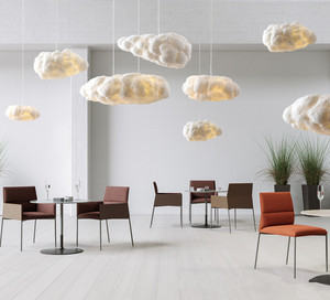 JYLIGHTING Modern Silk Cotton Pure White Cloud lampada a sospensione Droplight per camera da letto Hotel Cloth soggiorno camera dei bambini - Product Image 3