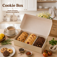 Boîte à biscuits pliable en carton ivoire personnalisée avec séparateurs pour emballage de pâtisserie