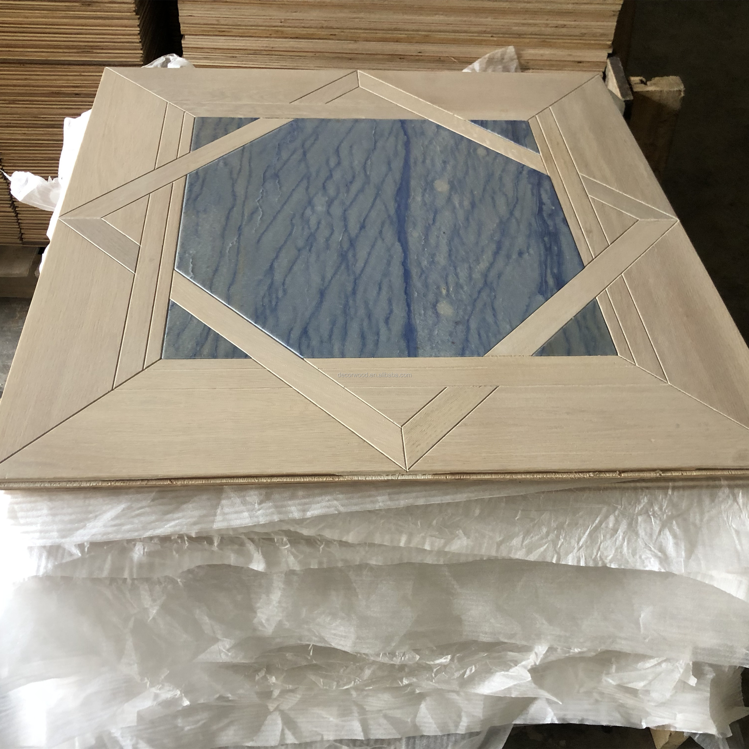 Художественный паркет, дизайнерский высококачественный синий камень с инкрустацией, художественный паркет