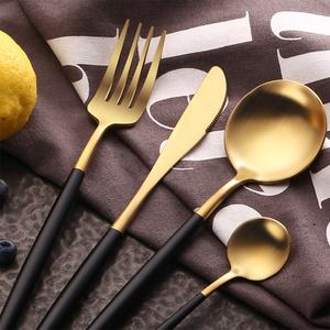 Juego de cuchillos y tenedores de oro de <span class=keywords><strong>Portugal</strong></span> de alta calidad, juego de cubiertos de lujo, juego de acero inoxidable para comedor, Hotel, eventos de boda - Product Image 4