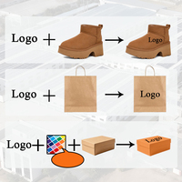 Sepatu Bot Salju Wanita Custom OEM Pabrik, Kulit Sapi dan Suede, Sepatu Bot Pendek, Lapisan Wol Hangat, Sol Anti Selip, Sepatu Musim Dingin