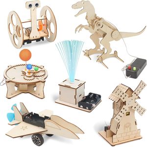 Kits Scientifiques <span class=keywords><strong>pour</strong></span> Enfants, Ensemble de Construction de <span class=keywords><strong>Robot</strong></span> DIY 6 Pièces, <span class=keywords><strong>Kit</strong></span> d'Expériences STEM, Jouets en Bois 3D <span class=keywords><strong>pour</strong></span> Garçons de 8 à 14 Ans - Product Image 1