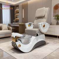Fauteuil de pédicure économique et personnalisable avec bain de pieds à remous et bol en verre transparent pour usage commercial
