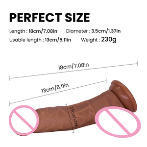 Dildo réaliste <span class=keywords><strong>XXL</strong></span> épais et volumineux pour femmes, doux, à densité unique, 100% étanche, télécommandé, vibrant, chauffant, avec gland volumineux et large - Product Image 6