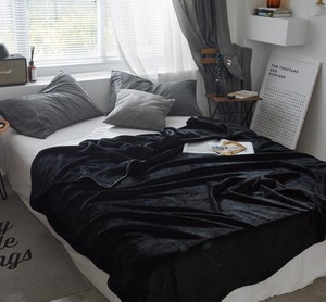 Chất Lượng Cao Rắn Màu Đen Bé Flannel Chăn 150*200Cm 1Kg Đồng Bằng Dày San Hô Lông Cừu Chăn Bán Buôn - Product Image 1